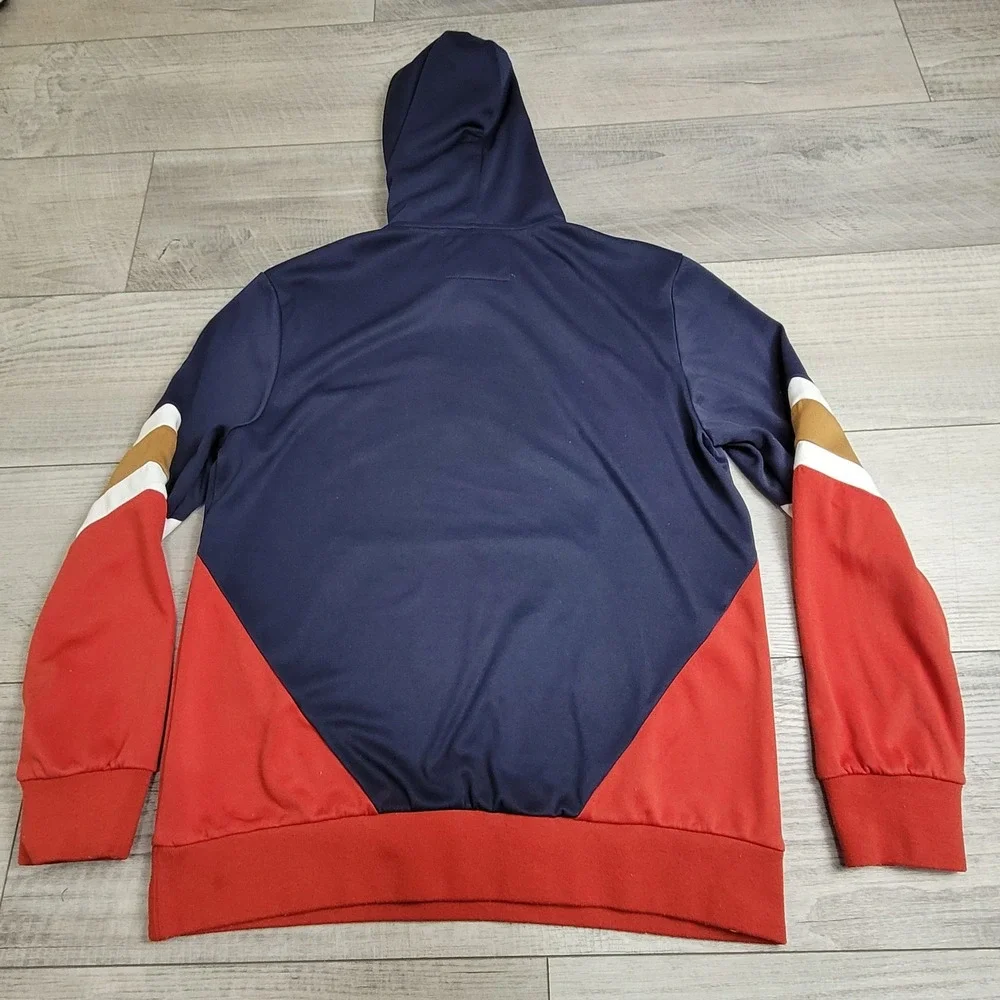 🧡Vintage True Religion Hoodie Unisex L Color Block Embroidered Sweatshirt Y2K